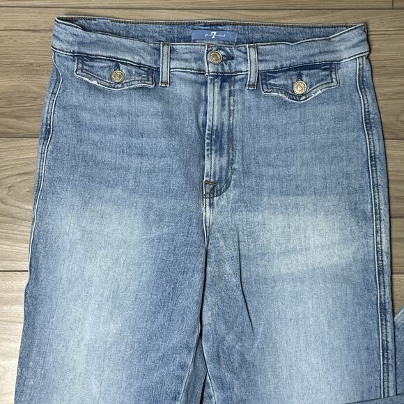 7‎ For All Mankind Jeans Size 30 Y2K Style A Pocket boot cut Denim Blue - Picture 2 of 10